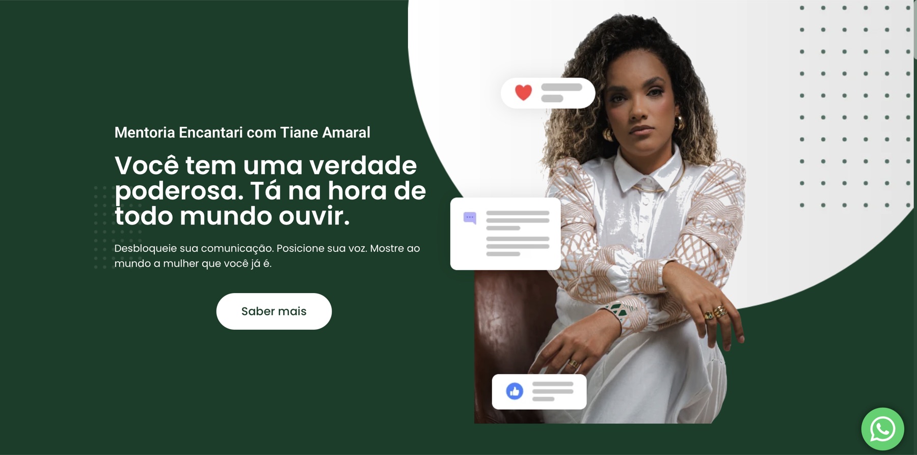 Interface do site Mentoria Encantari